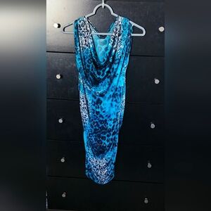 Joyce Leslie Blue Green leopard shimmer dress